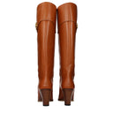 Gucci Elizabeth Mujers Botas Piel Marrón/Cognac