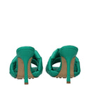 Bottega Veneta Women's Sandals Acid Green/Turquoise Leather