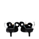 Versace Women's Satin Black/Transparent Sandals