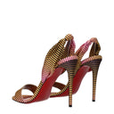 Wielokolorowe, materiałowe sandały damskie Louboutin