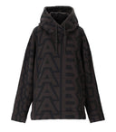 Marc Jacobs das übergroße Monogramm übergroße Holzkohle -Schwarze Hoodie