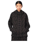 Marc Jacobs das übergroße Monogramm übergroße Holzkohle -Schwarze Hoodie