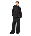 Marc Jacobs das übergroße Monogramm übergroße Holzkohle -Schwarze Hoodie