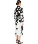 Max Mara Beachwear Tanga White And Black Kimono