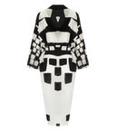 Max Mara Beachwear Tanga White And Black Kimono