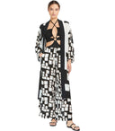 Max Mara Beachwear Tanga White And Black Kimono
