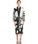 Max Mara Beachwear Tanga White And Black Kimono