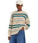 Max Mara Weekend Angus Beige Crewneck skoczek z haftem
