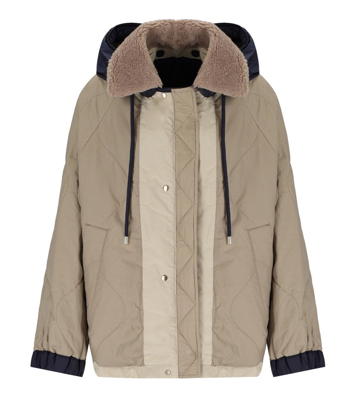 Max Mara Weekend Arles Navy Blue Hooded Reversible Jacket – Balardi