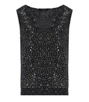 Max Mara Weekend Colomba Black Sequins Top