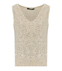 Max Mara Weekend Colomba Silver Sequins Top