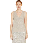 Max Mara Weekend Colomba Silver Sequins Top