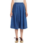Max Mara Weekend Dry Blue Denim Midi Skirt