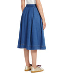 Max Mara Weekend Dry Blue Denim Midi Skirt