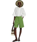 MAX MARA WEEKENT ECUBA GREEN BERMUDA SHORTS