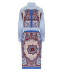 Max Mara Weekend Edipo Hellblau gestreiftes Hemdkleid