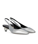 Max Mara Weekend Gallico Silver Slingback Pumps