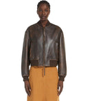 Max Mara Weekend Hiltex Dark Brown Leather Bomber