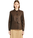 Max Mara Weekend Kaya Brown Leather Kurtka