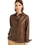 Max Mara Weekend Kaya Brown Leather Kurtka
