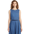Max Mara Weekend Magia Blue Denim Cropped Top