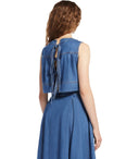 Max Mara Weekend Magia Blue Denim Cropped Top