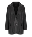 Max Mara Weekend Marat Black Leather Blazer