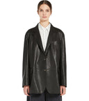 Max Mara Weekend Marat Black Leather Blazer