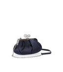 Max Mara Weekend Pasticcino Emmy Small Navy Blue Clutch Bag