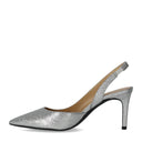 Michael Kors Alina Flex Silver Slingback Pumps