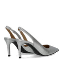 Michael Kors Alina Flex Silver Slingback Pumps