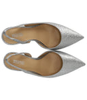 Michael Kors Alina Flex Silver Slingback Pumps