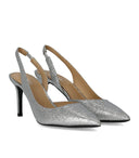 Michael Kors Alina Flex Silver Slingback Pumps