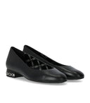 Michael Kors June Black Heeled Ballet Flat Shoe