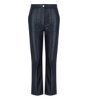 Mm Max Mara Sport Blue Leather Effect Cropped Trousers