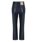 Mm Max Mara Sport Blue Leather Effect Cropped Trousers