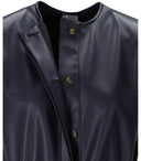 Mm Max Mara Tolone Blue Leather Effect Vest