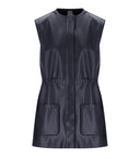 Mm Max Mara Tolone Blue Leather Effect Vest
