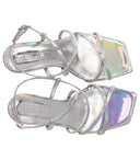 Sandalia de tacón de plata ncub prewi