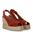 Palomitas Lucile Red Wedge Espadrille Sandal