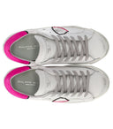 Philippe Model Prsx Low Broderie White Fuchsia Sneaker