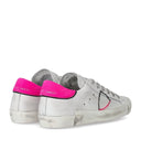 Philippe Model Prsx Low Broderie White Fuchsia Sneaker