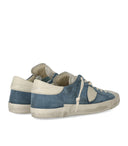 Philippe Model Prsx Low Daim Blue Cream Sneaker