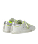 Philippe Model Prsx Low White Veau Neon Yellow Sneaker