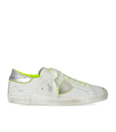 Philippe Model Prsx Low White Veau Neon Yellow Sneaker