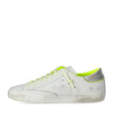 Philippe Model Prsx Low White Veau Neon Yellow Sneaker