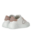 Philippe Model Tres Temple Low Chenille白色粉红色运动鞋