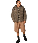Save The Duck Albus Mud Grey Hooded Padded Jacket