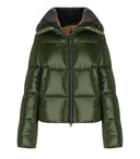 Save The Duck Moma Green Cropped Padded Jacket