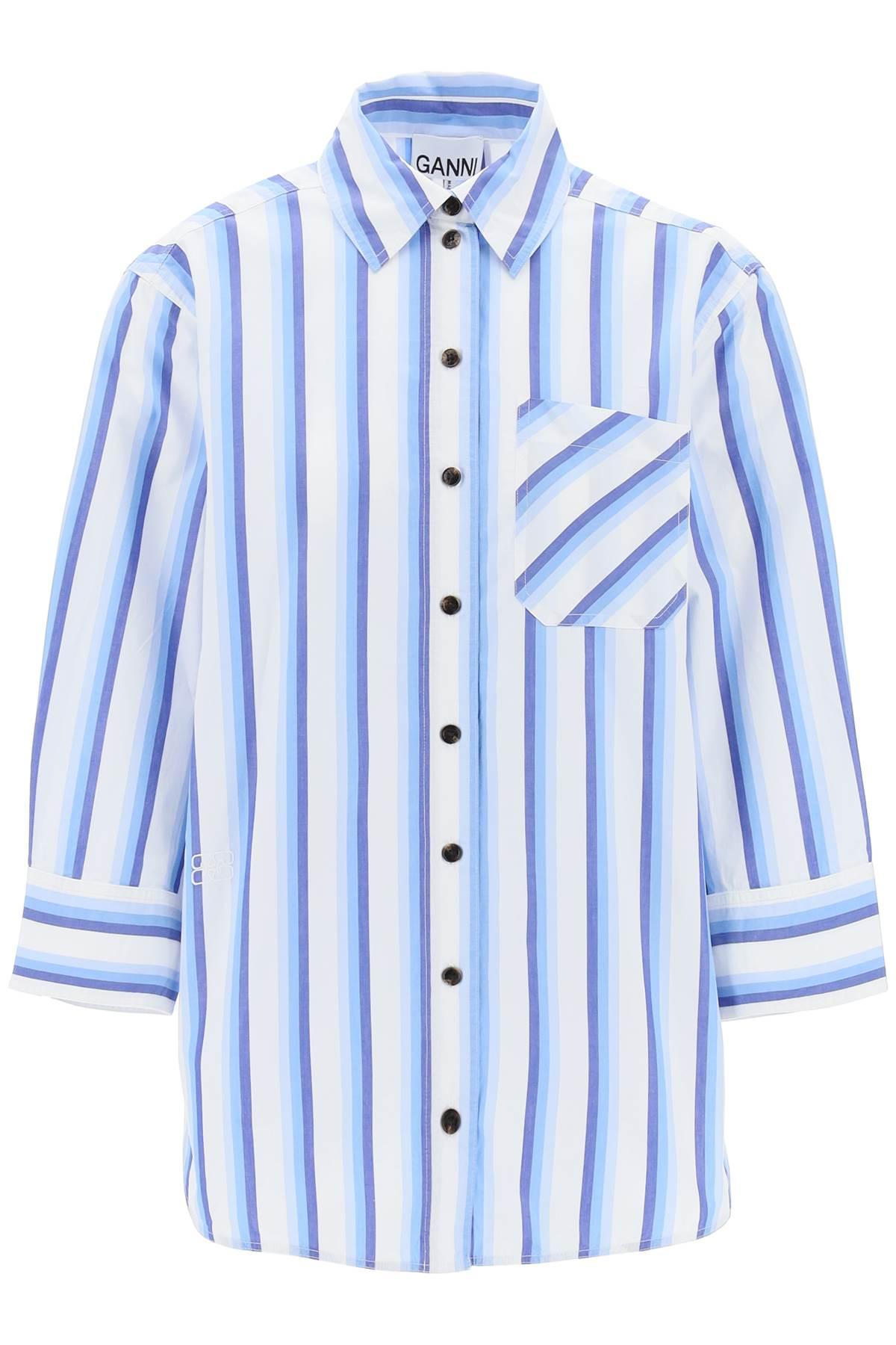 Ganni Striped cheapest Cotton Poplin Corset Button Down Shirt